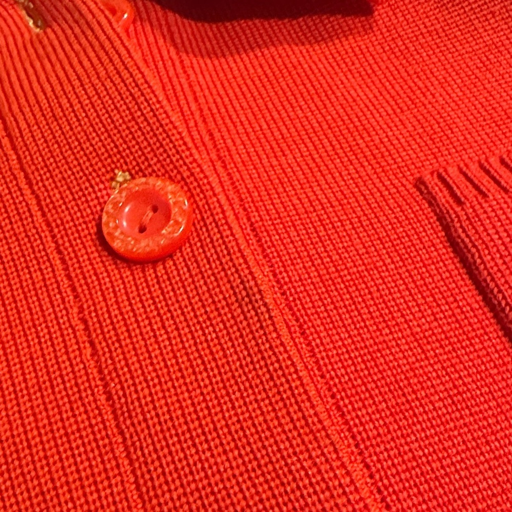 Vintage Wool Blend LeRoy Red-Orange Button-Up Cardigan - Picture 8 of 8